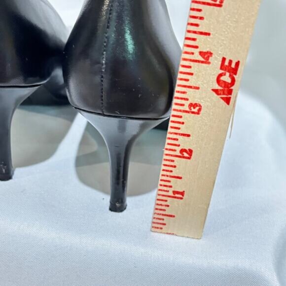 Alfani women JEULES Leather Pointed Toe Classic Pumps mid heel black sz 8 Career - Picture 6 of 12